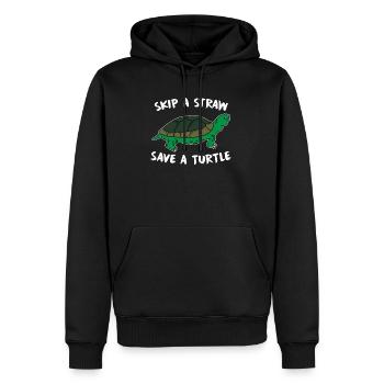 Tortue mer amour des animaux cadeau - Sweat à capuche Premium bio Homme - noir - Devant - Nico (187cm)