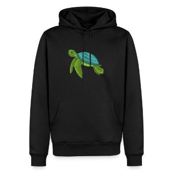 Tortue mer amour des animaux cadeau - Sweat à capuche Premium bio Homme - noir - Devant - Nico (187cm)