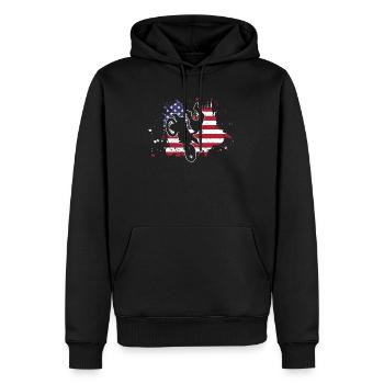 Motocross Fahrer Motorrad Usa Amerika Geschenk - Männer Premium Bio Hoodie - Schwarz - Vorne - Nico (187cm)