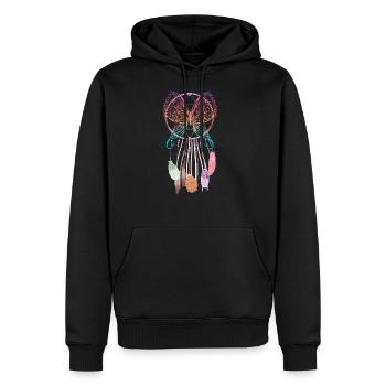 Schmetteling Traumfänger Hippie - Männer Premium Bio Hoodie - Schwarz - Vorne - Nico (187cm)