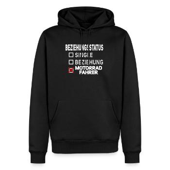 motocycliste - Sweat à capuche Premium bio Homme - noir - Devant - Nico (187cm)