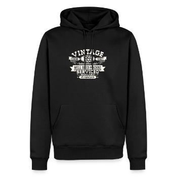 60ème anniversaire - Sweat à capuche Premium bio Homme - noir - Devant - Nico (187cm)