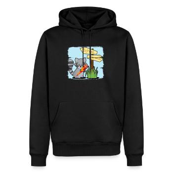 Sac de bonbons de raton laveur d'inscription scolaire - Sweat à capuche Premium bio Homme - noir - Devant - Nico (187cm)