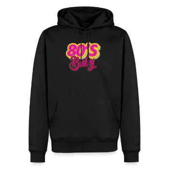 Années 80 Bébé Années 80 Retro Glow - Sweat à capuche Premium bio Homme - noir - Devant - Nico (187cm)