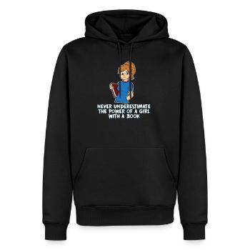 Livres Livre Lecture Bouquine fille cadeau - Sweat à capuche Premium bio Homme - noir - Devant - Nico (187cm)
