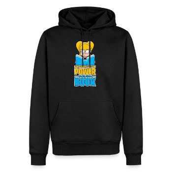 Livres Livre Lecture Bouquine fille cadeau - Sweat à capuche Premium bio Homme - noir - Devant - Nico (187cm)