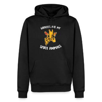 Girafe Drôle Doux Amour des animaux Cadeau - Sweat à capuche Premium bio Homme - noir - Devant - Nico (187cm)