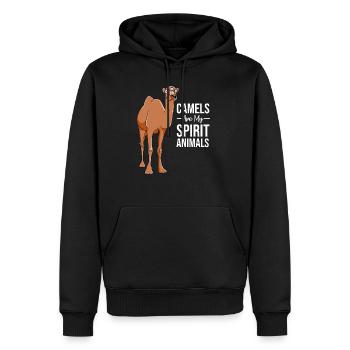 Chameau Chameaux Amour des animaux Amants Cadeau - Sweat à capuche Premium bio Homme - noir - Devant - Nico (187cm)