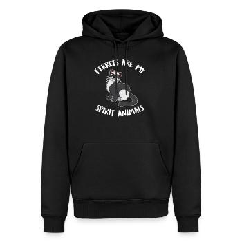 Frettchen Douceurs Drôles Amants Animaux de compagnie Cadeau - Sweat à capuche Premium bio Homme - noir - Devant - Nico (187cm)