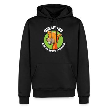 Girafe Drôle Doux Amour des animaux Cadeau - Sweat à capuche Premium bio Homme - noir - Devant - Nico (187cm)