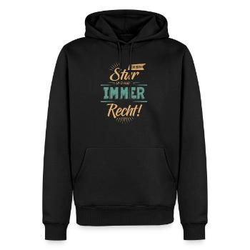 Sturkopf - Ich habe immer Recht - Männer Premium Bio Hoodie - Schwarz - Vorne - Nico (187cm)