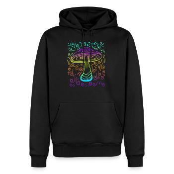 Magic Mushrooms Shirt Zauberpilze - Männer Premium Bio Hoodie - Schwarz - Vorne - Nico (187cm)
