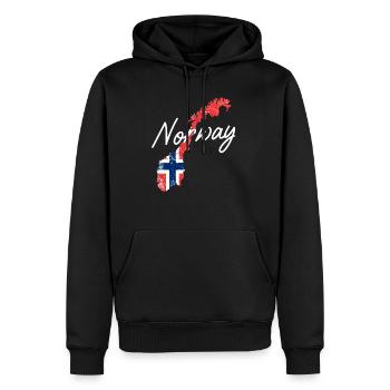 Pays Drapeau Norvège - Sweat à capuche Premium bio Homme - noir - Devant - Nico (187cm)