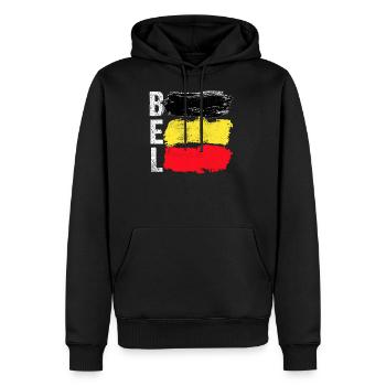 Belgien - Männer Premium Bio Hoodie - Schwarz - Vorne - Nico (187cm)