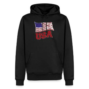 Amerika USA - Männer Premium Bio Hoodie - Schwarz - Vorne - Nico (187cm)