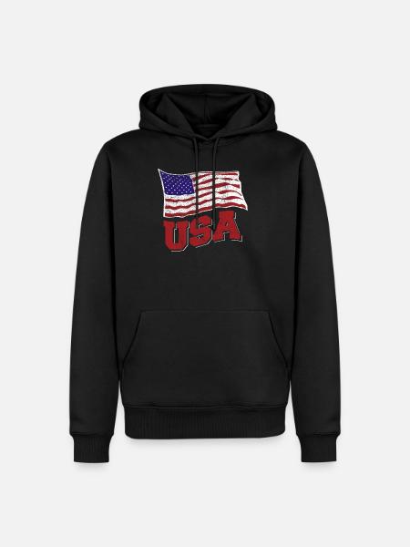 Amerika USA - Männer Premium Bio Hoodie - Schwarz