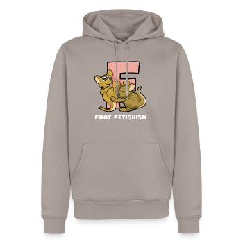 FOOT FETISH Fuß Fetisch Füße Worship footjob - Männer Premium Bio Hoodie - Taupe - Vorne - Nico (187cm)