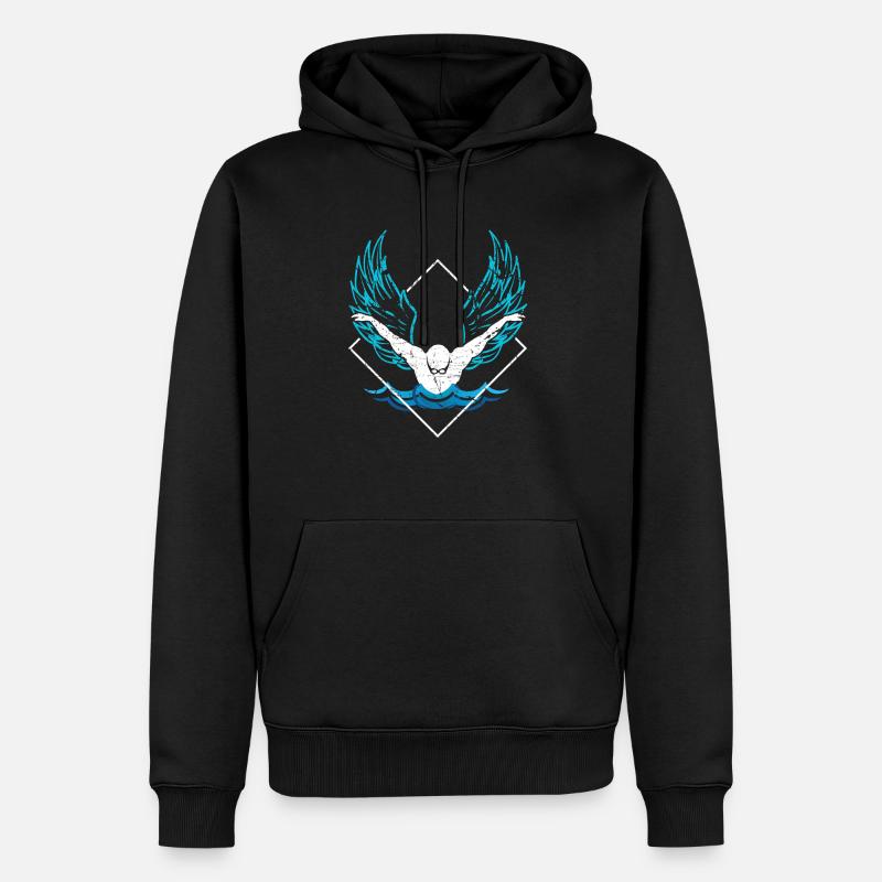 Wings float cool gift - Men’s Premium Organic Hoodie - black
