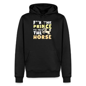 Scheiß auf den Prinzen, ich nehme das Pferd - Männer Premium Bio Hoodie - Schwarz - Vorne - Nico (187cm)