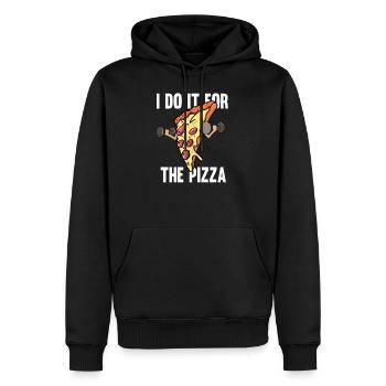 Fitness Pizza Sport Fast Food Diet Fun Gift - Men’s Premium Organic Hoodie - black - Front - Nico (187cm)
