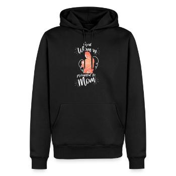 Les grandes femmes sont promues à maman - Sweat à capuche Premium bio Homme - noir - Devant - Nico (187cm)