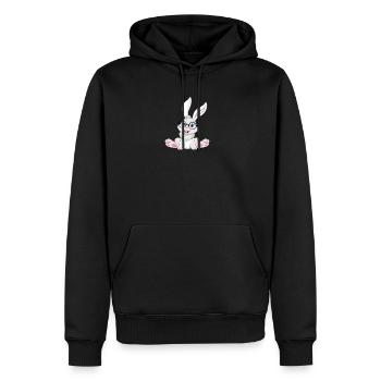 Funny Rabbit Cool Nerd Rabbit with Glasses - Men’s Premium Organic Hoodie - black - Front - Nico (187cm)