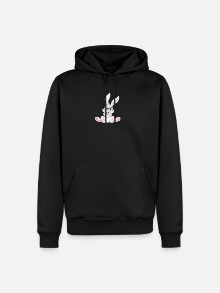 Sjov kanin cool nørd kanin med briller - Herre Premium økologisk hoodie - sort