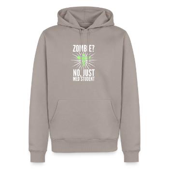 Cadeau drôle étudiant en médecine - Sweat à capuche Premium bio Homme - taupe - Devant - Nico (187cm)