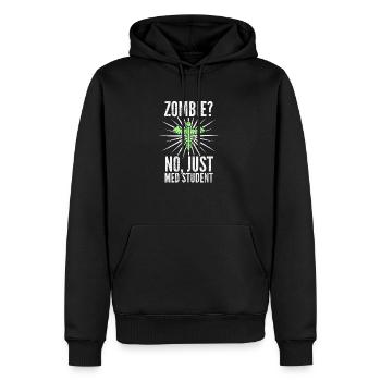 Cadeau drôle étudiant en médecine - Sweat à capuche Premium bio Homme - noir - Devant - Nico (187cm)