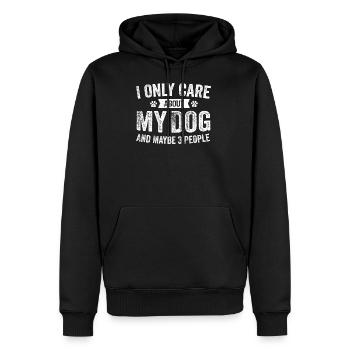 I Only Care About My Dog Puppy Lover Pet Owner Gif - Men’s Premium Organic Hoodie - black - Front - Nico (187cm)