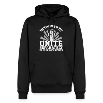 introverts - introvertiert - Shirt - Männer Premium Bio Hoodie - Schwarz - Vorne - Nico (187cm)