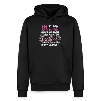 Ich bin Mama einer wahnsinnig traumhaften Tochter - Männer Premium Bio Hoodie - Schwarz - Vorne - Nico (187cm)