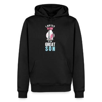 Je suis maman d'un grand fils - Sweat à capuche Premium bio Homme - noir - Devant - Nico (187cm)