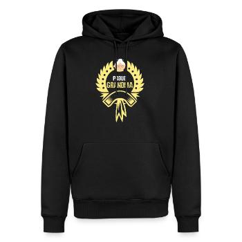 Grand-mère fière - Sweat à capuche Premium bio Homme - noir - Devant - Nico (187cm)