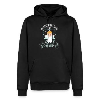 Voulez-vous être mon parrain? - Sweat à capuche Premium bio Homme - noir - Devant - Nico (187cm)