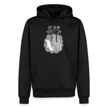 Ne t'inquiète pas, ne pleure pas, monte à cheval et vole - Sweat à capuche Premium bio Homme - noir - Devant - Nico (187cm)