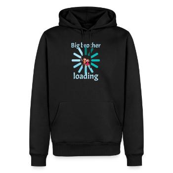 Großer Bruder lädt loading Geburt Kind Schwangersc - Männer Premium Bio Hoodie - Schwarz - Vorne - Nico (187cm)