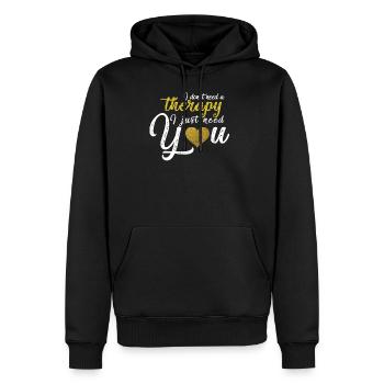 Aucune thérapie mais vous aimez votre couple - Sweat à capuche Premium bio Homme - noir - Devant - Nico (187cm)