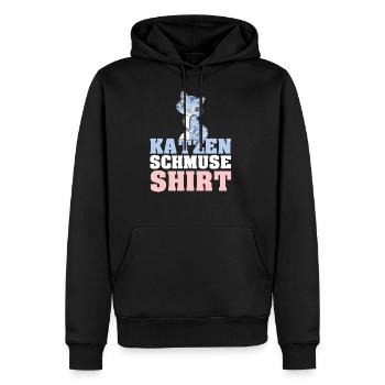 Katzen Schmuse Shirt Katze kuscheln streicheln Kat - Männer Premium Bio Hoodie - Schwarz - Vorne - Nico (187cm)