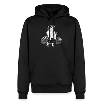 Einhorn Kreuzheben Workout Bodybuilder Geschenk - Männer Premium Bio Hoodie - Schwarz - Vorne - Nico (187cm)