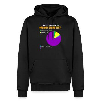 Drôle de chimie organique jeu de mots pour les chimistes - Sweat à capuche Premium bio Homme - noir - Devant - Nico (187cm)