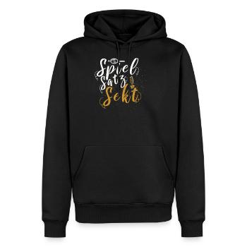 Jeu jeu jeu de tennis de jouer Sport Hobby Passion - Sweat à capuche Premium bio Homme - noir - Devant - Nico (187cm)