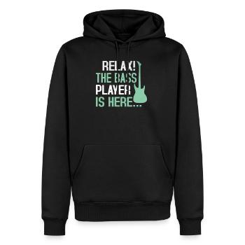 Bass - Détendez-vous, le bassiste est là - Chemise - Sweat à capuche Premium bio Homme - noir - Devant - Nico (187cm)