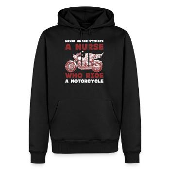 Chemise Moto Moto Infirmière - Sweat à capuche Premium bio Homme - noir - Devant - Nico (187cm)