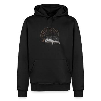 Hedgehog - Men’s Premium Organic Hoodie - black - Front - Nico (187cm)