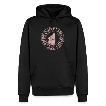 Viking Norse mythology Futhark Fenris Wolf - Men’s Premium Organic Hoodie - black - Front - Nico (187cm)