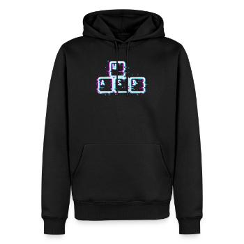 WASD Nerd Keyboard Gamer - Men’s Premium Organic Hoodie - black - Front - Nico (187cm)