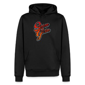 Serien Griller Mann Frau Kind - Männer Premium Bio Hoodie - Schwarz - Vorne - Nico (187cm)