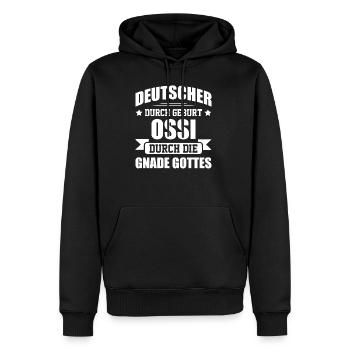 Ossi Ostdeutscher Sachsen - Männer Premium Bio Hoodie - Schwarz - Vorne - Nico (187cm)