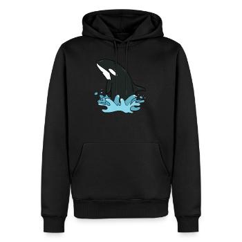 épaulard - Sweat à capuche Premium bio Homme - noir - Devant - Nico (187cm)